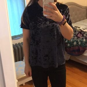 A New Day Blue Crushed Velvet Top